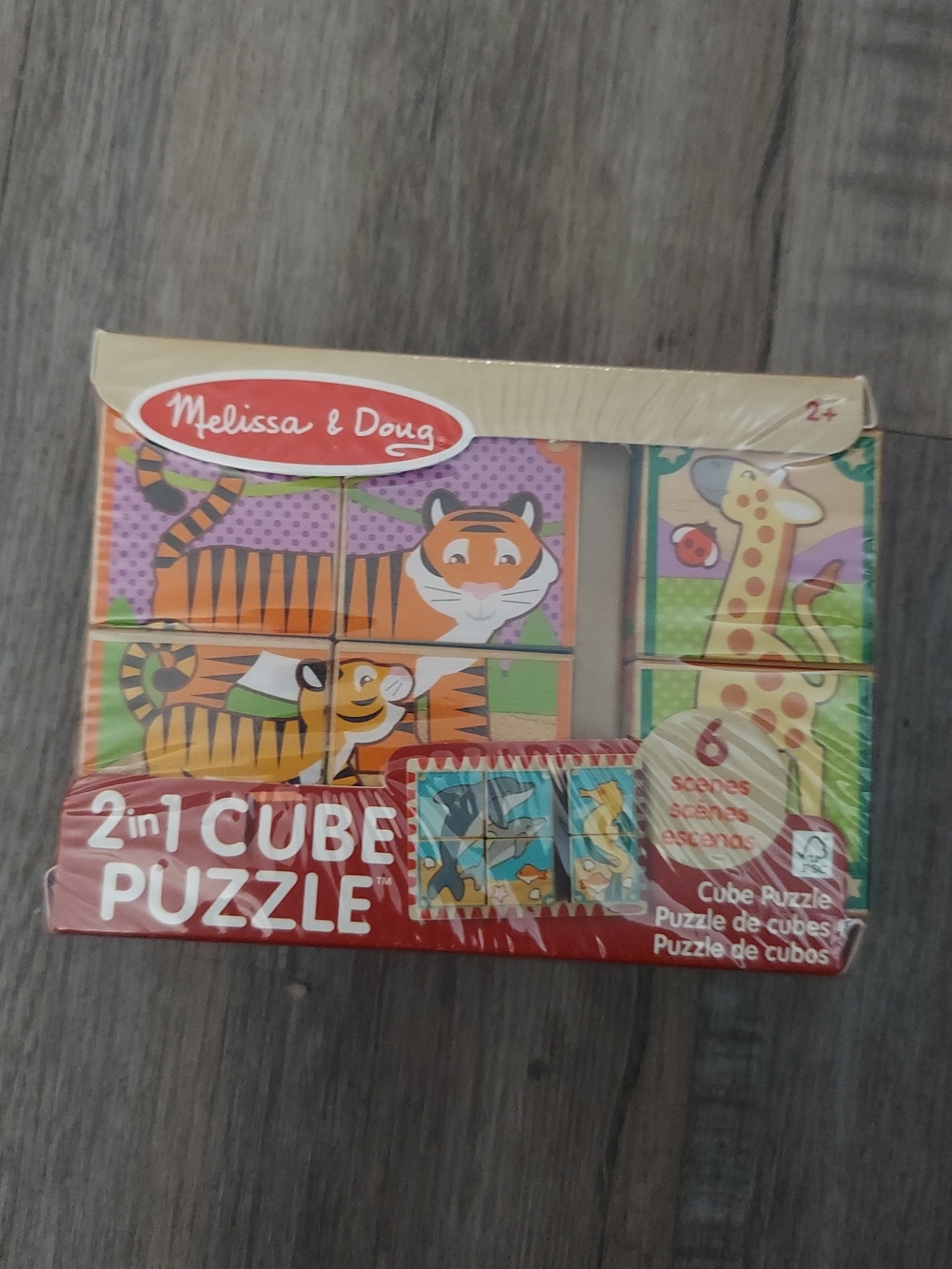 Melissa & Doug Cube Puzzle - Orange, Green, Purple, Yellow, Red